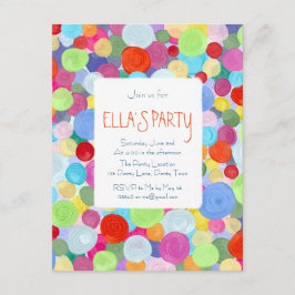 Färgrikt pricker inbjudningar