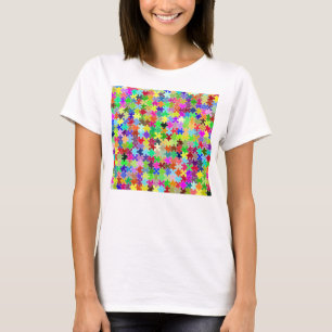 Färgrikt pusselmönster t-shirt