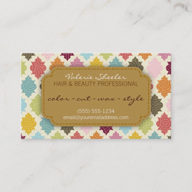 Färgrikt Quatrefoil hår & skönhetkupongrabatt Rabattkort (Framsida)