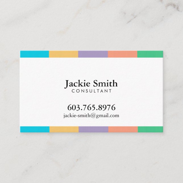 Färgrikt randigt mönster visitkort (Framsida)