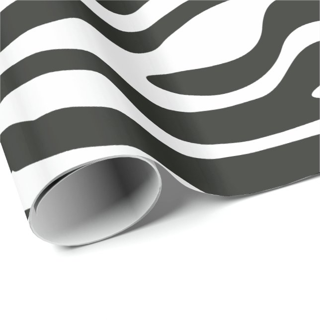 Färgrikt Retro djurt tryck för svartvit sebra Presentpapper (Rullad Hörn)