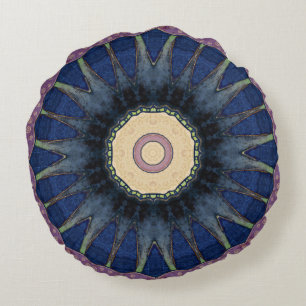 Färgrikt Retro, Mandala-Inspirerat Rund Kudde