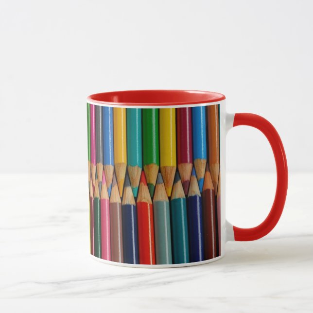 Färgrikt rita muggen för crayontryckkaffe mugg (Höger)