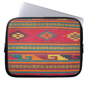 Färgrikt rött Aztec mönster Laptop Fodral