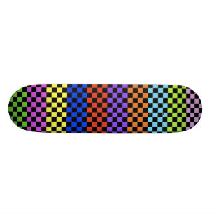 Färgrikt rutigt däck old school skateboard bräda 21,6 cm