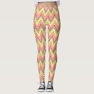 Färgrikt sicksacksparremönster leggings