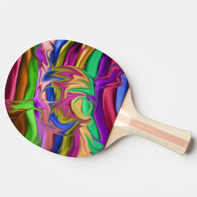 färgrikt skallehuvud med arga ben pingisracket (Sidan)