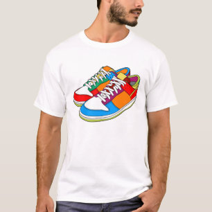 Färgrikt skor t shirt
