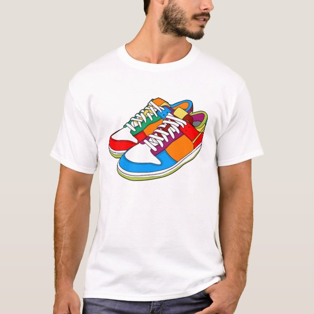 Färgrikt skor t shirt (Framsida)
