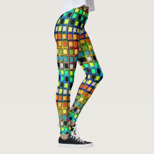Färgrikt som Raster-Beläggas med tegel av Shirley Leggings