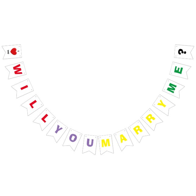 Färgrikt som ska dig, att gifta sig mig - vimplar (Alla)