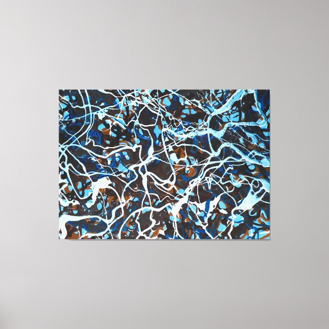 FÄRGRIKT SPRUT LXXIII - Actionmålning - Canvastryck (Framsida)