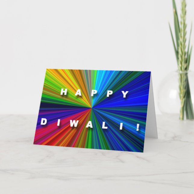 Färgrikt Starburst Diwali kort (Framsida)