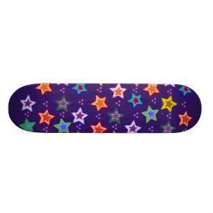 Färgrikt stjärnamönster skateboard bräda 19,5 cm
