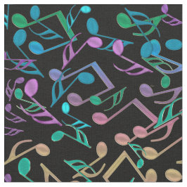 Färgrikt svart tyg för kall Hued musik noter