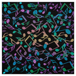 Färgrikt svart tyg för kall Hued musik noter