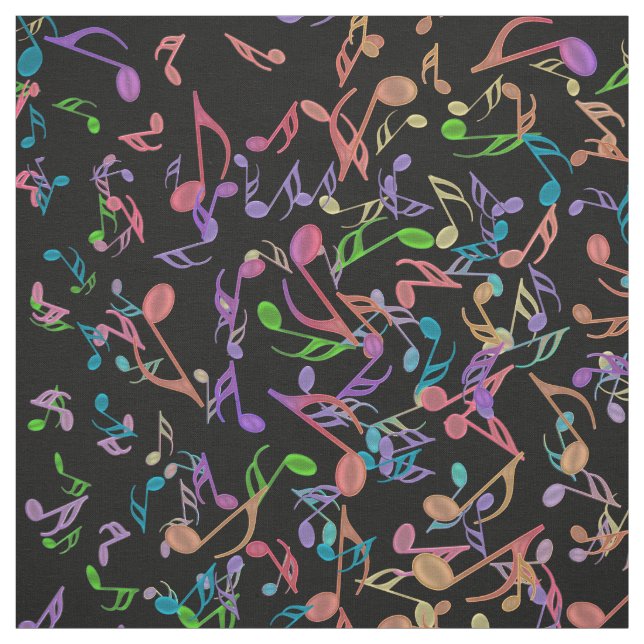 Färgrikt svart tyg för rik varm musik noter (Provkarta)