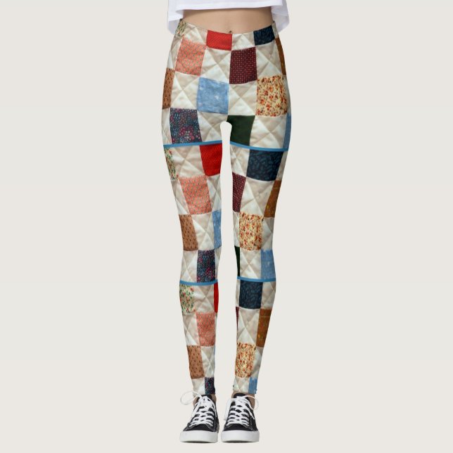 Färgrikt täckemönster leggings (Framsida)