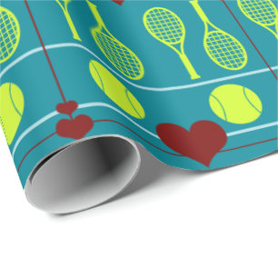 Färgrikt tennismönster presentpapper