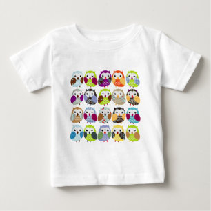Färgrikt ugglamönster tee shirt