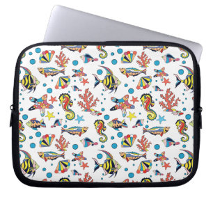 Färgrikt undervattens- havslivmönster laptop sleeve