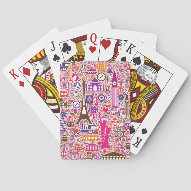 Färgrikt världsmönster casinokort (Baksidan)