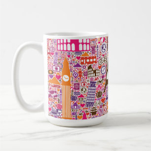 Färgrikt världsmönster kaffemugg