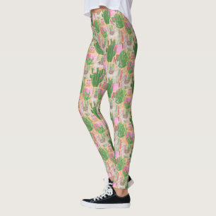 Färgrikt vattenfärgLlamamönster Leggings