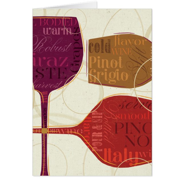Färgrikt vin hälsningskort (Framsidan)