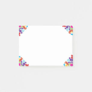 Färgrikt virvlar runt Postar-it® noterar Post-it Block