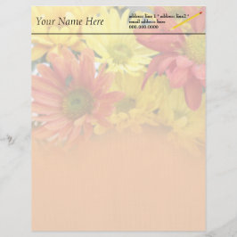 Färgröd, gult, orange daisy blommor bröllop brevhuvud