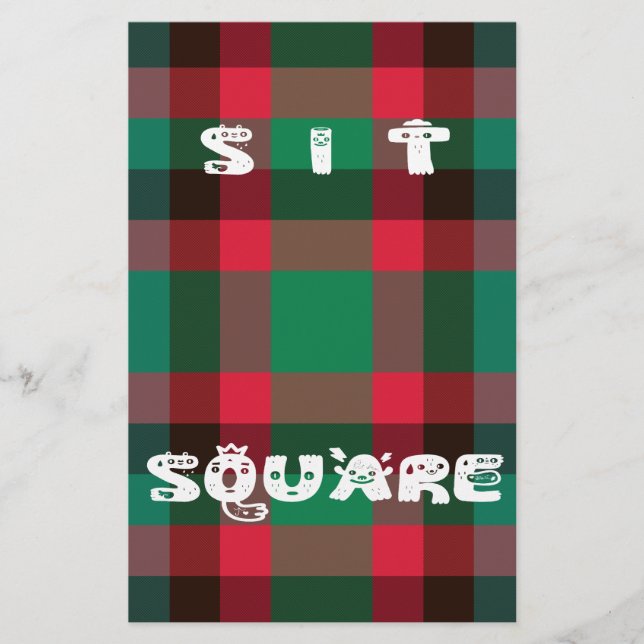Färgröd och grönt tartan plaid design (Framsida)