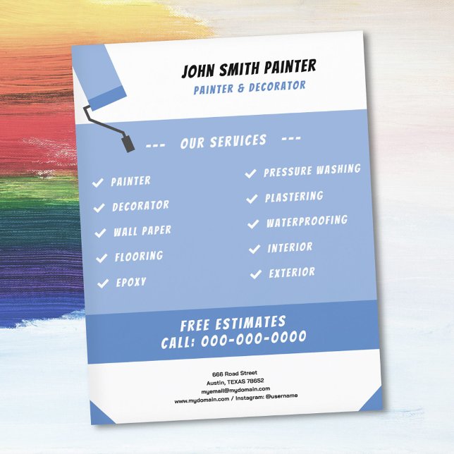 Färgrullare - Färgutfällare för målare och dekorat Reklamblad (Painter & Decorator Flyer)