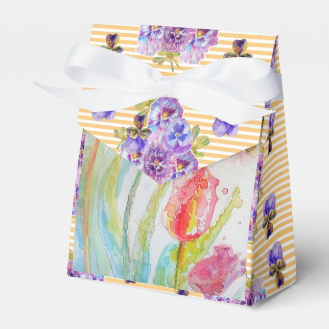 Färgruta för Party-kummelfärgad tulippfärgad vatte Presentaskar (Framsidan Sidan)