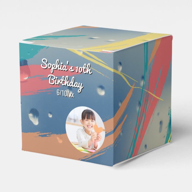 Färgruta för radbyte Brushstroke Candy Favor Box Presentaskar (Framsidan Sidan)