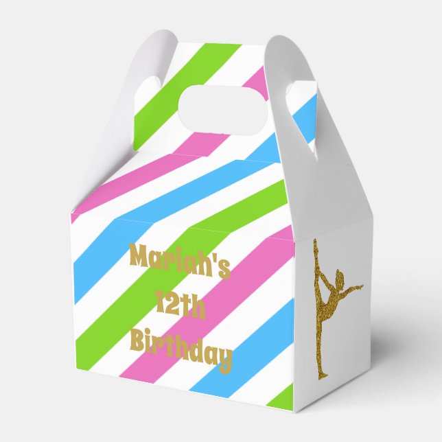 Färgruta för strimlad Glitter-gymnast Presentaskar (Framsidan Sidan)