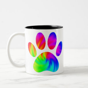 Färgruta, Hund, utskrift grafik Två-Tonad Mugg
