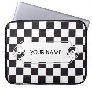 Färgruta Mönster - svart + din bakgrund Laptop Sleeve