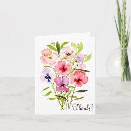 Färgrutor med vattenfärg eller vilda blommor tack kort