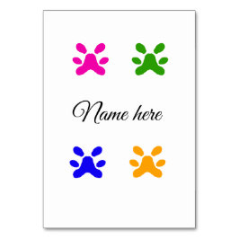 Färgsällskapsdjur med Hund tillsätt namn textdjur Bordsnummer