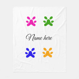 Färgsällskapsdjur med Hund tillsätt namn textdjur Fleecefilt