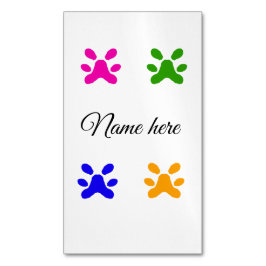 Färgsällskapsdjur med Hund tillsätt namn textdjur Magnetiska Visitkort
