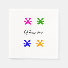 Färgsällskapsdjur med Hund tillsätt namn textdjur Pappersservett