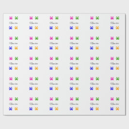 Färgsällskapsdjur med Hund tillsätt namn textdjur Presentpapper