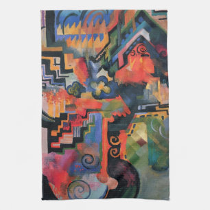 Färgsättning av August Macke, Vintage Art Kökshandduk