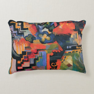 Färgsättning av August Macke, Vintage Art Prydnadskudde