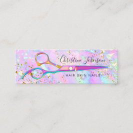 Färgsax på FAUX glitter pastel Mini Visitkort