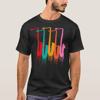 Färgsaxofone Musical Instrument jazz musicia T Shirt
