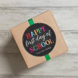 Färgschalkboard School-märke Runt Klistermärke