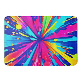Färgschaos: Abstrakt av färgmönster Badrumsmatta
